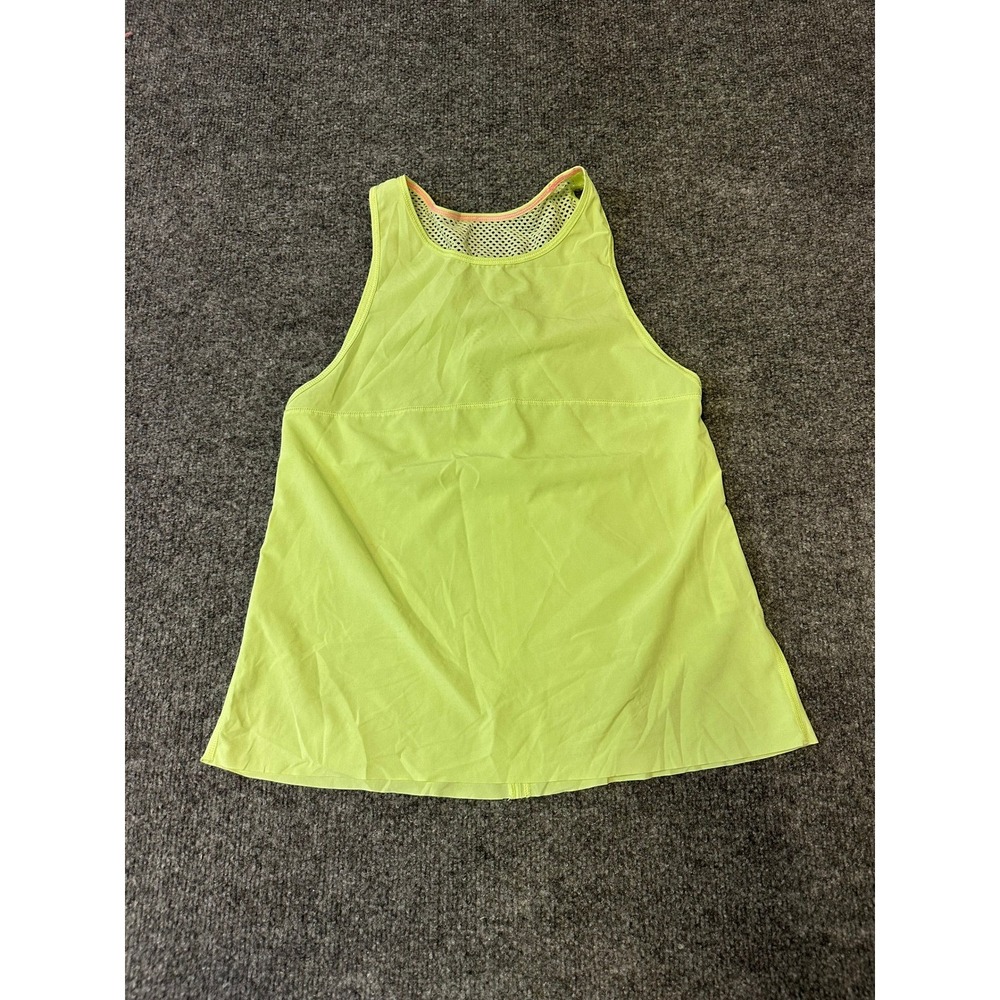 Athleta Tank Top Womens Size XS Neon Yellow Mesh Back Lightweight Athletic Gym